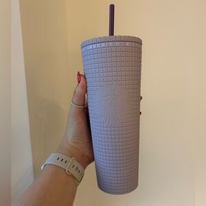 Starbucks Lavender Lilac Purple Grid Cold Cup NEW